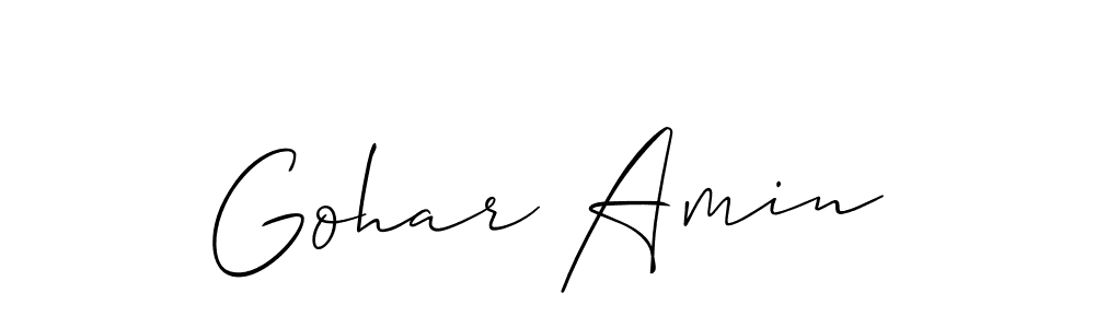 How to Draw Gohar Amin signature style? Allison_Script is a latest design signature styles for name Gohar Amin. Gohar Amin signature style 2 images and pictures png