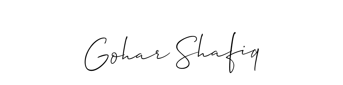 Once you've used our free online signature maker to create your best signature Allison_Script style, it's time to enjoy all of the benefits that Gohar Shafiq name signing documents. Gohar Shafiq signature style 2 images and pictures png