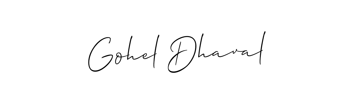 Use a signature maker to create a handwritten signature online. With this signature software, you can design (Allison_Script) your own signature for name Gohel Dhaval. Gohel Dhaval signature style 2 images and pictures png
