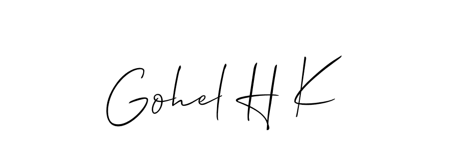 Make a beautiful signature design for name Gohel H K. With this signature (Allison_Script) style, you can create a handwritten signature for free. Gohel H K signature style 2 images and pictures png