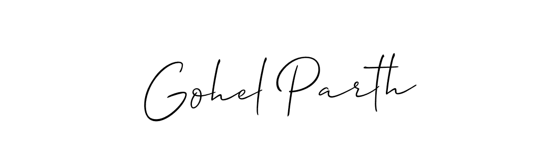 Create a beautiful signature design for name Gohel Parth. With this signature (Allison_Script) fonts, you can make a handwritten signature for free. Gohel Parth signature style 2 images and pictures png