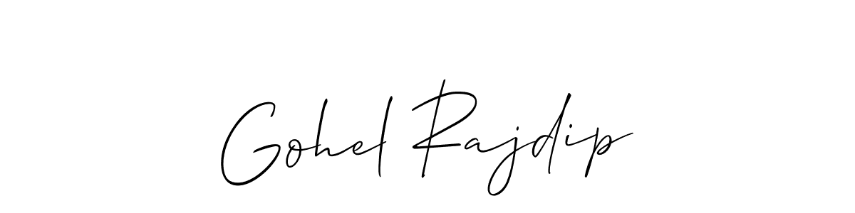 Gohel Rajdip stylish signature style. Best Handwritten Sign (Allison_Script) for my name. Handwritten Signature Collection Ideas for my name Gohel Rajdip. Gohel Rajdip signature style 2 images and pictures png