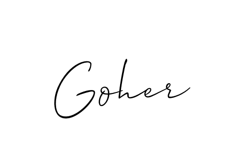 Also we have Goher name is the best signature style. Create professional handwritten signature collection using Allison_Script autograph style. Goher signature style 2 images and pictures png