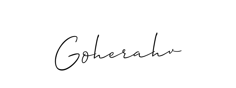 It looks lik you need a new signature style for name Goherahv. Design unique handwritten (Allison_Script) signature with our free signature maker in just a few clicks. Goherahv signature style 2 images and pictures png