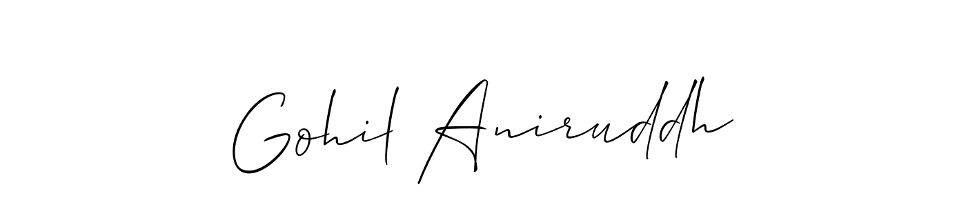 Use a signature maker to create a handwritten signature online. With this signature software, you can design (Allison_Script) your own signature for name Gohil Aniruddh. Gohil Aniruddh signature style 2 images and pictures png