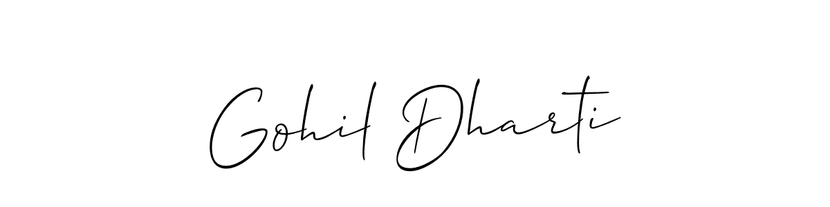 Also we have Gohil Dharti name is the best signature style. Create professional handwritten signature collection using Allison_Script autograph style. Gohil Dharti signature style 2 images and pictures png