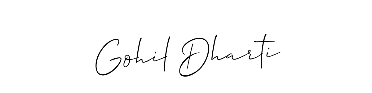This is the best signature style for the Gohil Dharti name. Also you like these signature font (Allison_Script). Mix name signature. Gohil Dharti signature style 2 images and pictures png