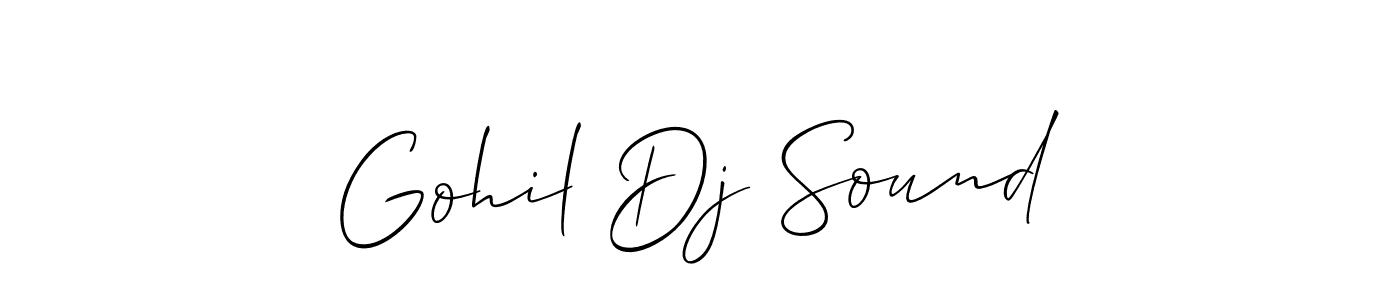 The best way (Allison_Script) to make a short signature is to pick only two or three words in your name. The name Gohil Dj Sound include a total of six letters. For converting this name. Gohil Dj Sound signature style 2 images and pictures png