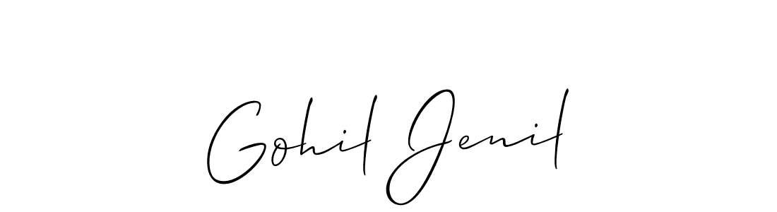 You should practise on your own different ways (Allison_Script) to write your name (Gohil Jenil) in signature. don't let someone else do it for you. Gohil Jenil signature style 2 images and pictures png