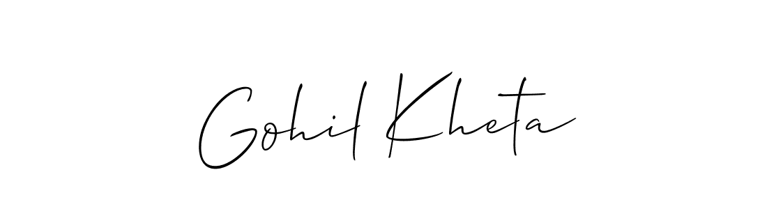 Make a short Gohil Kheta signature style. Manage your documents anywhere anytime using Allison_Script. Create and add eSignatures, submit forms, share and send files easily. Gohil Kheta signature style 2 images and pictures png