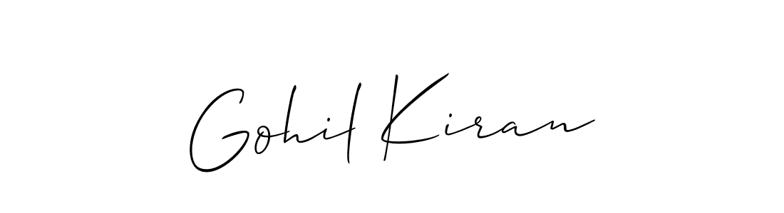 if you are searching for the best signature style for your name Gohil Kiran. so please give up your signature search. here we have designed multiple signature styles  using Allison_Script. Gohil Kiran signature style 2 images and pictures png