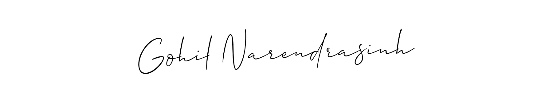 How to make Gohil Narendrasinh signature? Allison_Script is a professional autograph style. Create handwritten signature for Gohil Narendrasinh name. Gohil Narendrasinh signature style 2 images and pictures png