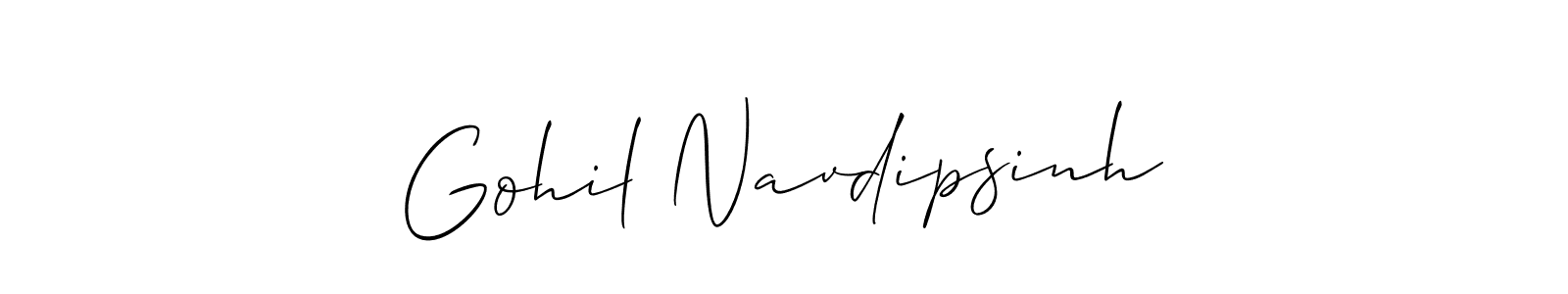Create a beautiful signature design for name Gohil Navdipsinh. With this signature (Allison_Script) fonts, you can make a handwritten signature for free. Gohil Navdipsinh signature style 2 images and pictures png