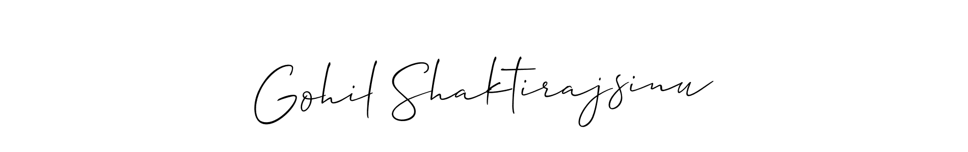 Design your own signature with our free online signature maker. With this signature software, you can create a handwritten (Allison_Script) signature for name Gohil Shaktirajsinu. Gohil Shaktirajsinu signature style 2 images and pictures png