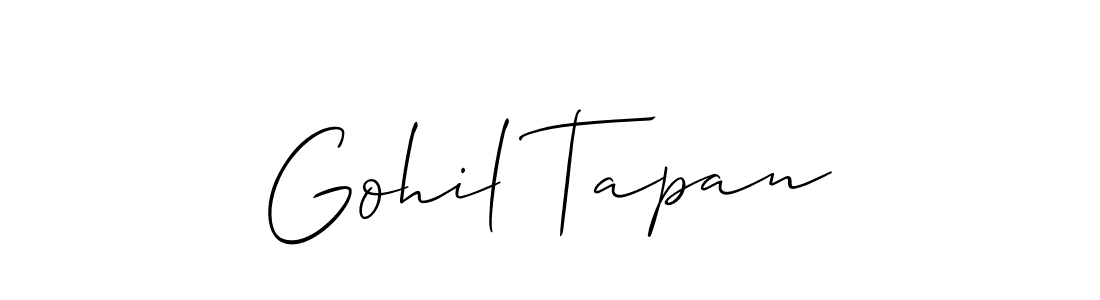 Make a beautiful signature design for name Gohil Tapan. With this signature (Allison_Script) style, you can create a handwritten signature for free. Gohil Tapan signature style 2 images and pictures png