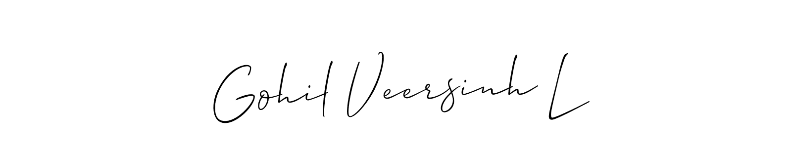Also we have Gohil Veersinh L name is the best signature style. Create professional handwritten signature collection using Allison_Script autograph style. Gohil Veersinh L signature style 2 images and pictures png