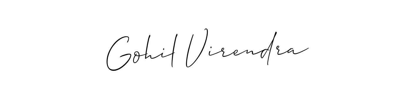 Allison_Script is a professional signature style that is perfect for those who want to add a touch of class to their signature. It is also a great choice for those who want to make their signature more unique. Get Gohil Virendra name to fancy signature for free. Gohil Virendra signature style 2 images and pictures png