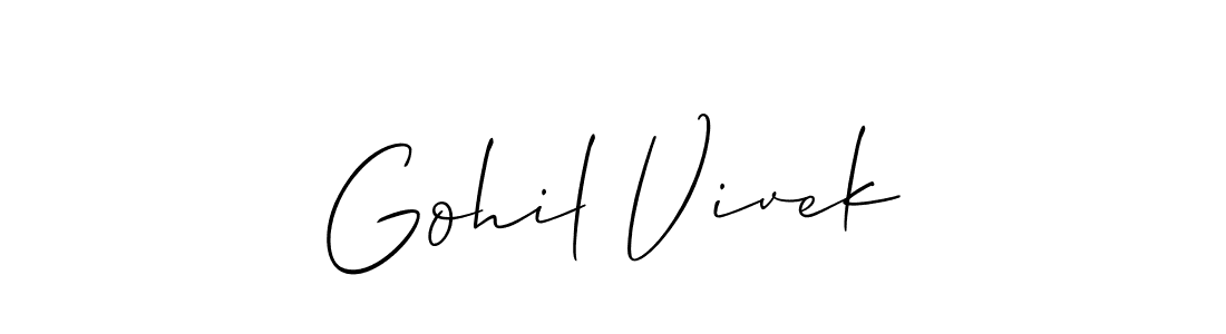 Create a beautiful signature design for name Gohil Vivek. With this signature (Allison_Script) fonts, you can make a handwritten signature for free. Gohil Vivek signature style 2 images and pictures png