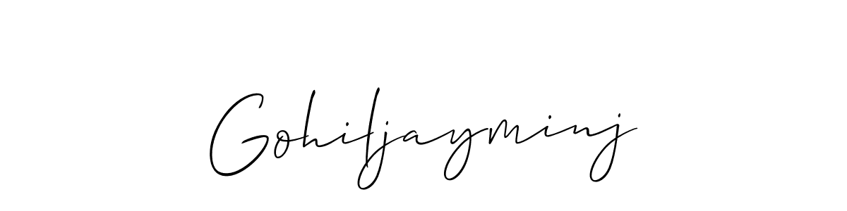 How to make Gohiljayminj signature? Allison_Script is a professional autograph style. Create handwritten signature for Gohiljayminj name. Gohiljayminj signature style 2 images and pictures png