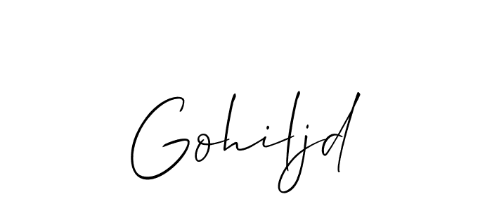 Also You can easily find your signature by using the search form. We will create Gohiljd name handwritten signature images for you free of cost using Allison_Script sign style. Gohiljd signature style 2 images and pictures png