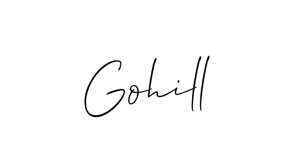 How to make Gohill signature? Allison_Script is a professional autograph style. Create handwritten signature for Gohill name. Gohill signature style 2 images and pictures png
