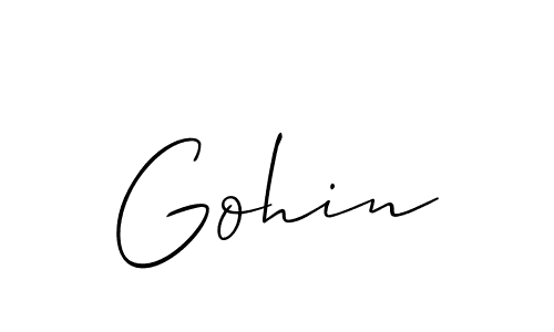 The best way (Allison_Script) to make a short signature is to pick only two or three words in your name. The name Gohin include a total of six letters. For converting this name. Gohin signature style 2 images and pictures png