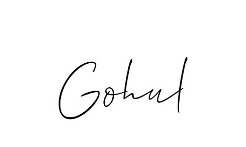 if you are searching for the best signature style for your name Gohul. so please give up your signature search. here we have designed multiple signature styles  using Allison_Script. Gohul signature style 2 images and pictures png