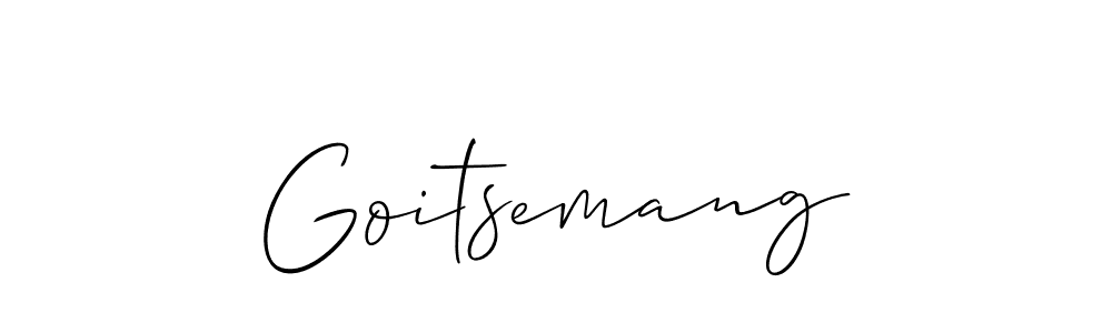 Also we have Goitsemang name is the best signature style. Create professional handwritten signature collection using Allison_Script autograph style. Goitsemang signature style 2 images and pictures png