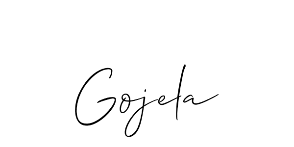 It looks lik you need a new signature style for name Gojela. Design unique handwritten (Allison_Script) signature with our free signature maker in just a few clicks. Gojela signature style 2 images and pictures png