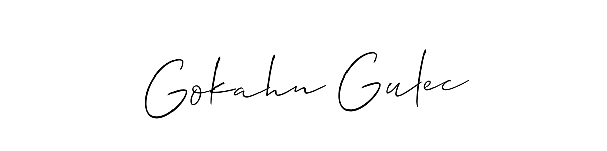 How to Draw Gokahn Gulec signature style? Allison_Script is a latest design signature styles for name Gokahn Gulec. Gokahn Gulec signature style 2 images and pictures png