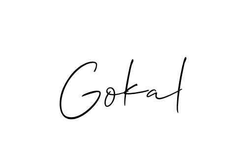 if you are searching for the best signature style for your name Gokal. so please give up your signature search. here we have designed multiple signature styles  using Allison_Script. Gokal signature style 2 images and pictures png