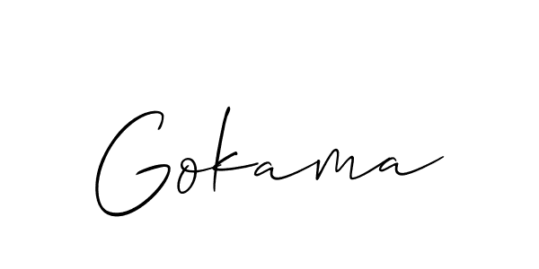 You should practise on your own different ways (Allison_Script) to write your name (Gokama) in signature. don't let someone else do it for you. Gokama signature style 2 images and pictures png