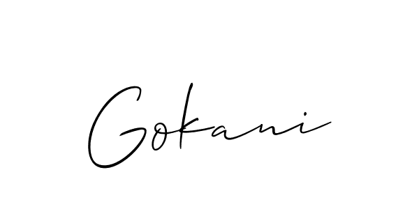 if you are searching for the best signature style for your name Gokani. so please give up your signature search. here we have designed multiple signature styles  using Allison_Script. Gokani signature style 2 images and pictures png