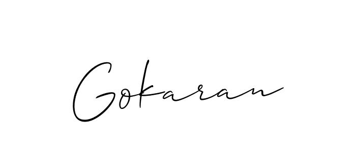 How to make Gokaran signature? Allison_Script is a professional autograph style. Create handwritten signature for Gokaran name. Gokaran signature style 2 images and pictures png