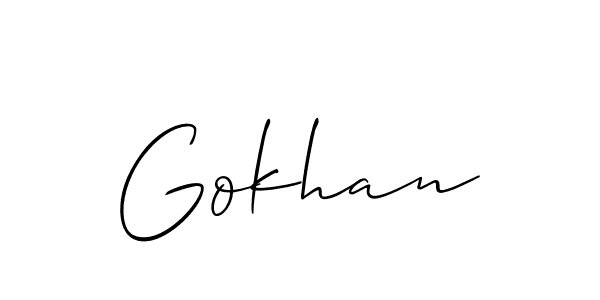 Also we have Gokhan name is the best signature style. Create professional handwritten signature collection using Allison_Script autograph style. Gokhan signature style 2 images and pictures png