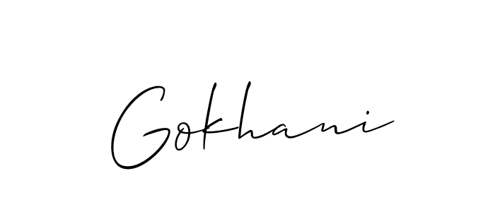 You should practise on your own different ways (Allison_Script) to write your name (Gokhani) in signature. don't let someone else do it for you. Gokhani signature style 2 images and pictures png