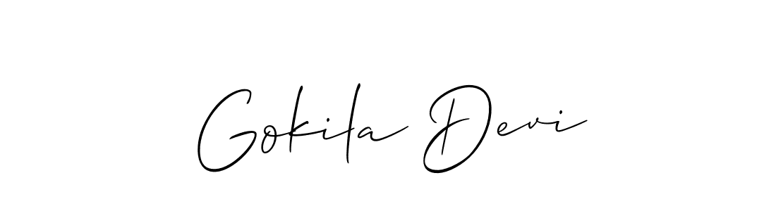 Design your own signature with our free online signature maker. With this signature software, you can create a handwritten (Allison_Script) signature for name Gokila Devi. Gokila Devi signature style 2 images and pictures png