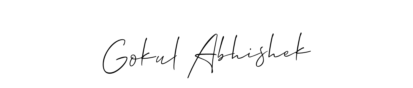 Make a beautiful signature design for name Gokul Abhishek. With this signature (Allison_Script) style, you can create a handwritten signature for free. Gokul Abhishek signature style 2 images and pictures png