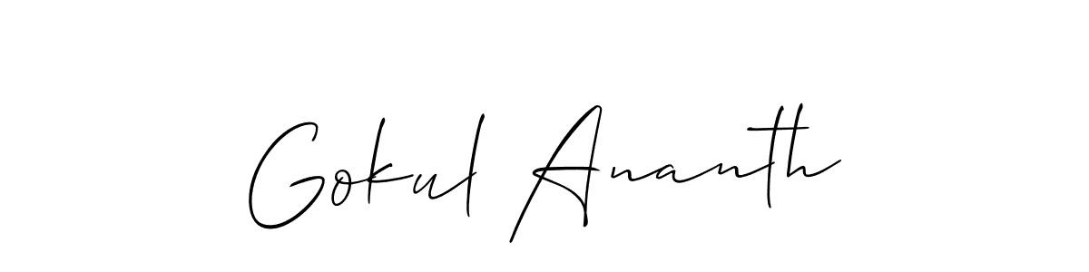 Gokul Ananth stylish signature style. Best Handwritten Sign (Allison_Script) for my name. Handwritten Signature Collection Ideas for my name Gokul Ananth. Gokul Ananth signature style 2 images and pictures png