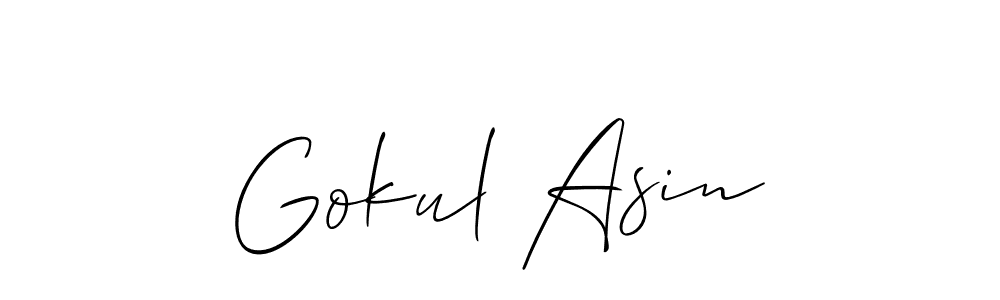 It looks lik you need a new signature style for name Gokul Asin. Design unique handwritten (Allison_Script) signature with our free signature maker in just a few clicks. Gokul Asin signature style 2 images and pictures png
