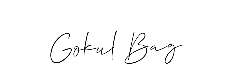 How to make Gokul Bag name signature. Use Allison_Script style for creating short signs online. This is the latest handwritten sign. Gokul Bag signature style 2 images and pictures png