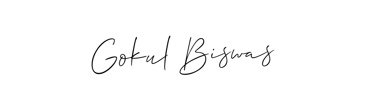 It looks lik you need a new signature style for name Gokul Biswas. Design unique handwritten (Allison_Script) signature with our free signature maker in just a few clicks. Gokul Biswas signature style 2 images and pictures png