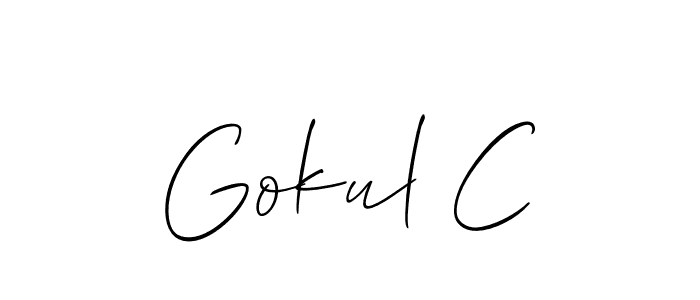 It looks lik you need a new signature style for name Gokul C. Design unique handwritten (Allison_Script) signature with our free signature maker in just a few clicks. Gokul C signature style 2 images and pictures png