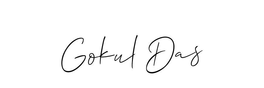 Create a beautiful signature design for name Gokul Das. With this signature (Allison_Script) fonts, you can make a handwritten signature for free. Gokul Das signature style 2 images and pictures png