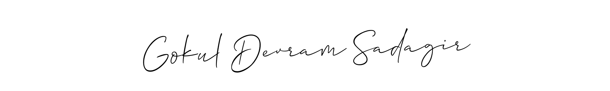 How to make Gokul Devram Sadagir signature? Allison_Script is a professional autograph style. Create handwritten signature for Gokul Devram Sadagir name. Gokul Devram Sadagir signature style 2 images and pictures png