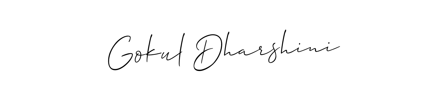 Gokul Dharshini stylish signature style. Best Handwritten Sign (Allison_Script) for my name. Handwritten Signature Collection Ideas for my name Gokul Dharshini. Gokul Dharshini signature style 2 images and pictures png