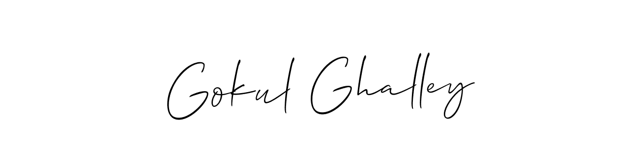 Gokul Ghalley stylish signature style. Best Handwritten Sign (Allison_Script) for my name. Handwritten Signature Collection Ideas for my name Gokul Ghalley. Gokul Ghalley signature style 2 images and pictures png
