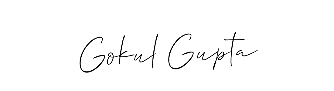 Use a signature maker to create a handwritten signature online. With this signature software, you can design (Allison_Script) your own signature for name Gokul Gupta. Gokul Gupta signature style 2 images and pictures png