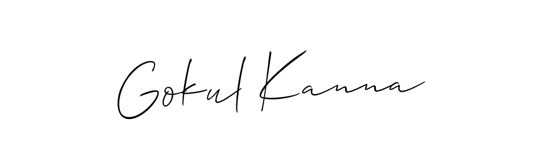 Gokul Kanna stylish signature style. Best Handwritten Sign (Allison_Script) for my name. Handwritten Signature Collection Ideas for my name Gokul Kanna. Gokul Kanna signature style 2 images and pictures png