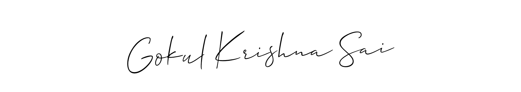 Also we have Gokul Krishna Sai name is the best signature style. Create professional handwritten signature collection using Allison_Script autograph style. Gokul Krishna Sai signature style 2 images and pictures png